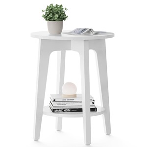 โต๊ะข้างเคลือบแลคเกอร์สีขาว MDF ขายส่ง |   โต๊ะข้างขาโค้งสไตล์โมเดิร์น - Product Image 2
