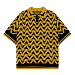 Nouvelle Collection Printemps-Été 2026 – T-shirt en Maille Jacquard Décontracté à Manches Courtes pour Homme, Personnalisable avec Logo, Polyvalent - Product Image 3