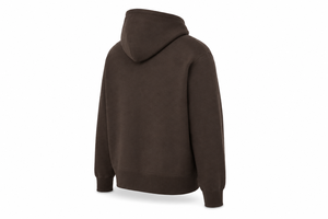 Sweat à capuche homme en molleton de coton épais, coupe droite, couleur taupe, sans cordon de serrage, épaules tombantes, poche, séchage rapide, vente en gros - Product Image 4