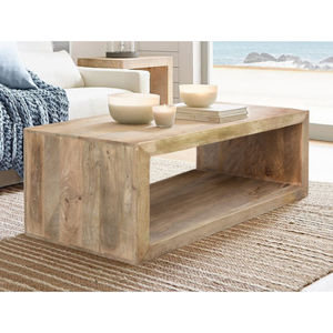 Table basse ou table centrale modulaire en bois de manguier, finition naturelle, pour intérieur luxueux - Product Image 1
