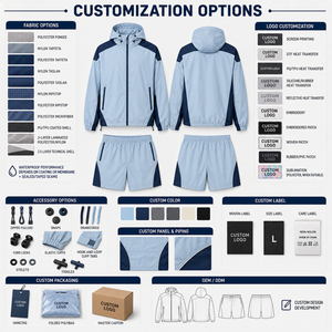 Ensemble veste coupe-vent et short pour homme, personnalisé, réfléchissant, coupe-vent, respirant, en nylon Ripstop, avec logo personnalisé, fournisseur - Product Image 6