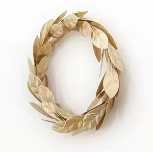 Couronne d'olives dorée en feuille d'or, style traditionnel, à suspendre, pour décoration intérieure de Noël, avec baies, en promotion - Product Image 3
