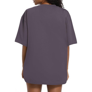 Camiseta Extra Grande Verde Oliva para Mujer, Manga Corta, Cuello Redondo, Corte Holgado, Algodón Jersey, Primavera Verano, Informal - Product Image 3