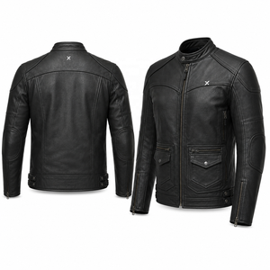 Chaqueta de Motocicleta de Cuero Heritage Cruiser |   Negro Marrón Verde |   Fabricante OEM ODM |   Diseño de Calidad Premium |   Ropa de Carreras - Product Image 2