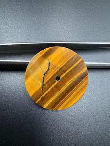 Cadran de montre automatique en pierre naturelle œil de tigre, taille 28,50 mm, épaisseur 1 mm, disque rond, accessoires de montre - Product Image 2