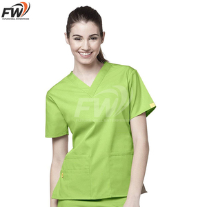 Uniforme Médico de 2 Piezas, Tejido de Spandex/Poliéster, Manga Corta, Profesional, Cómodo, Transpirable, Antiarrugas, de Secado Rápido - Product Image 2