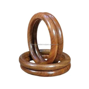 Textured Classic <b>Wooden</b> <b>Bangles</b> Set Handmade Standard Size Wood Bracelets for Women Ethnic Look Eco Friendly Daily Wear Jewelry - Product Image 5