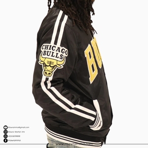 OEM Custom Satin Bomber <b>Jacket</b> Team <b>Jackets</b> Embroidered Patchwork <b>Camo</b> High Quality Loose Fit Winter Outerwear - Product Image 3