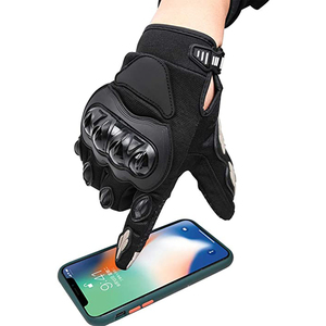 ถุงมือขี่มอเตอร์ไซค์หนังแท้ %100 สั่งทำโลโก้ได้ ป้องกันการลื่น ใช้งานหน้าจอสัมผัสได้ เหมาะสำหรับกีฬากลางแจ้ง แบบเต็มนิ้ว - Product Image 3