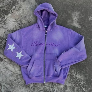 Sweat-shirts polaires streetwear 2026 OEM surdimensionnés en coton épais 100% délavé à l'acide, pull-overs usés, design personnalisé imprimé, vêtements d'hiver - Product Image 4