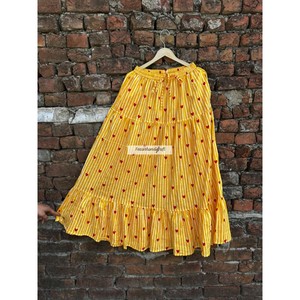 Women's Summer <b>Skirt</b> Heart Striped Print <b>Skirt</b> Dress Handmade Long Maxi <b>Skirt</b> Beach <b>Skirt</b> With Two Side Pockets - Product Image 1