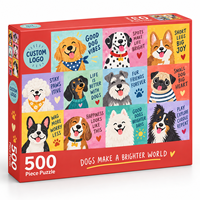 Puzzles personnalisés imprimés de 500 pièces, motif botanique, chat, 42x57cm, carton épais mat, jouet éducatif pour adultes