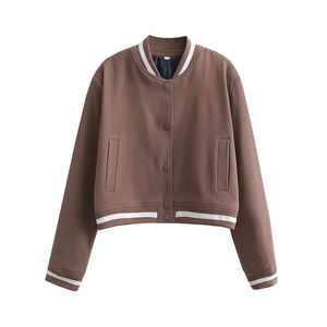2023 Vintage rayé Sport veste pour femmes Chic Streetwear Baseball vêtements d'extérieur haut décontracté dames vêtements d'extérieur courts - Product Image 2