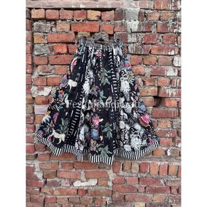 Jupe longue mi-mollet en coton 100 % faite à la main, jupe portefeuille d'été, robe décontractée pour femme, style bohème hippie, vente en gros - Product Image 1