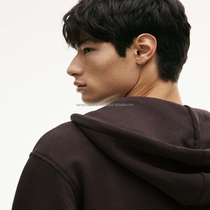 Nardon Apparel – Sweat à capuche décontracté rétro en coton mélangé 360 g/m² lavé, avec effet de pulvérisation PP, sans bords brossés, style urbain, vente chaude - Product Image 3