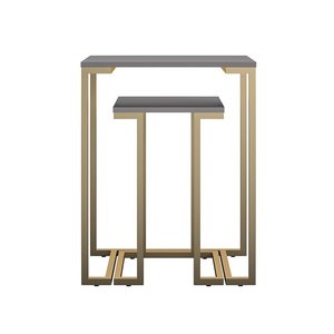 Luxury Decorative Metal Nesting Table Set with Textured Powder Coated Surface for Contemporary Home Styling - Product Image 2