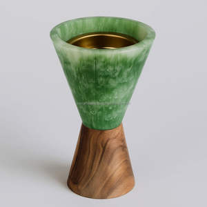 กระถางธูปไม้เรซินพร้อมที่ดักเถ้าหรูหราสำหรับการทำสมาธิมุมสปาและชุดของขวัญจากอินเดีย - Product Image 3