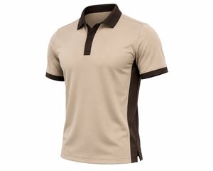 Chemise Homme Bordeaux Manches Courtes Unie Décontractée Respirante Tissu Jersey Polyester/Coton Boutonnée Coupe Droite ODM Haute Qualité 220g - Product Image 3