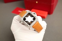 Luxuriöse Quadratische Edelstahl-Uhr mit Diamant-Lünette Japanisches Mechanisches Uhrwerk Saphirglas Armband Unisex Mode-Zeitmesser