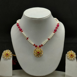 Parure de bijoux de luxe royale et festive pour femme, collier de mariée avec pendentif mandala Kundan vintage et perles, vente en gros - Product Image 1