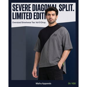 Camiseta Asimétrica Personalizada OEM para Hombre, Estilo Urbano, 450GSM, Algodón Pesado con Paneles de Nailon, Corte Holgado, Tallas 3XL y 2XL - Product Image 5