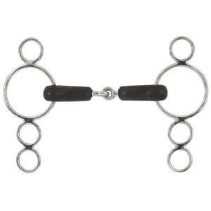 Bocado de Acero Inoxidable para Caballo con Boquilla de Goma Negra, Diseño de Doble Anillo, Equipo de Equitación, Mejor Calidad 2026 - Product Image 1