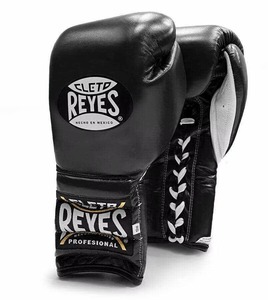Guantes de Boxeo Profesionales Cleto Reyes, de Cuero Negro, con Cordones, Dedos Completos, Equipo de Entrenamiento para Adultos - Product Image 1
