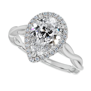 แหวนหมั้นเงิน925เม็ดลูกแพร์ตัดเพชรที่โตขึ้นได้รับการรับรอง IGI สี F ของขวัญแต่งงานชุบทอง VS1ใส4X6 - Product Image 3