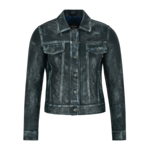 Custom Genuine Napa Leather <b>Women</b>’s Vintage Waxed Napa Leather Trucker <b>Jacket</b> OEM ODM Private Label Wholesale Manufacturer - Product Image 4
