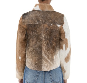 Abrigo de Invierno de Cuero Vacuno Genuino para Mujer, Estilo Vintage, con Cierre de Cremallera, MOQ Bajo, Venta al Por Mayor - Product Image 2