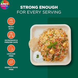 Assiettes carrées en feuilles de palmier Areca de qualité supérieure, écologiques, jetables, pour la restauration, à prix avantageux - Product Image 4