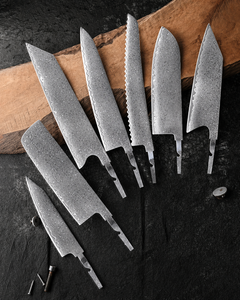 Ensemble de lames de couteau en acier de Damas – Lames de couteau de cuisine forgées à la main sans manche pour couteaux personnalisés - Product Image 1