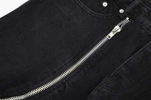Eco friendly <b>mens</b> <b>jeans</b> <b>High</b> <b>Waisted</b> Black Cargo Denim <b>Jeans</b> With Zipper Detail Loose Fit Utility Style <b>Men's</b> Pants Autumn Wear - Product Image 6