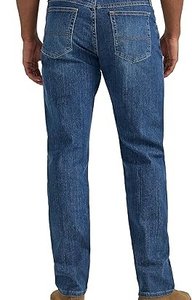 Men's Straight Leg Medium Wash Denim <b>Jeans</b> Cotton Regular Fit Casual Style Mid Waist Spring Wear - Product Image 2