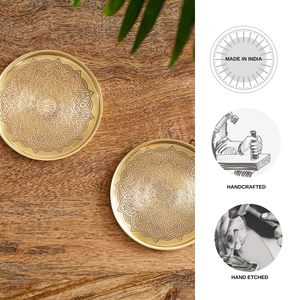 Pure Brass <b>Coasters</b> for Cups & Glasses Tea <b>Coasters</b> for Dining Table <b>Heat</b> Resistant Tableware for Hot Pots - Product Image 4