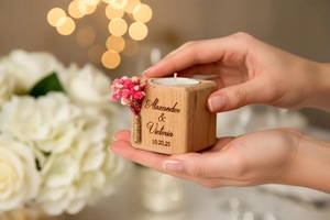 Wood Tea Light Holder <b>Set</b> Round Handmade <b>Candle</b> Holder for Home Decoration - Product Image 3