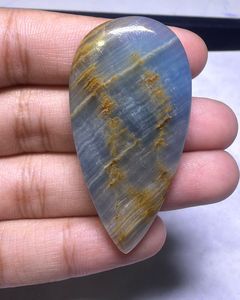 Cabochon de calcite bleue naturelle à bandes, pierre précieuse en vrac, vente en gros, calcite bleue naturelle faite à la main, pierre précieuse en vrac - Product Image 3