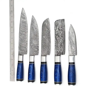 Juego de Cuchillos de Cocina de Acero de Damasco Personalizados, Cuchillos de Chef de Espiga Completa con Mango de Madera de Nogal, Directo de Fábrica - Product Image 2
