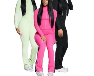 Yoga Set 2 Piece Women's Outfits <b>Workout</b> Fitness Jogger Leggings Set Long Sleeve Yoga <b>Jacket</b> Flare Pant Women Tracksuit Set 2026 - Product Image 1