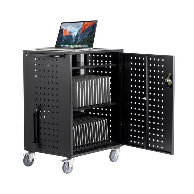 RFID Mobile Charging Cart for 36 Devices up to 15.6 Screen Size 22KW Output Power Office & Classroom Use GB Interface Standard