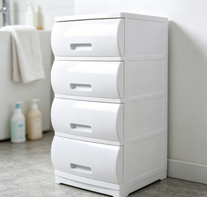 Cajonera Apilable de Plástico Blanco de 4 Niveles para Bebés, Armario de Almacenamiento para Guardería, Torre de Almacenamiento para Ropa y Juguetes en la Habitación de los Niños - Product Image 6