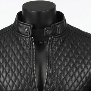 New Design <b>Men</b> <b>Leather</b> <b>Jacket</b> Customized Color Streetwear <b>Men</b> <b>Leather</b> <b>Jacket</b> Full Zipper <b>Jacket</b> With Coats - Product Image 4