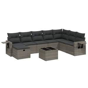 Conjunto de Sofás Modulares Grandes de Ratán Sintético Gris para Jardín, Muebles de Jardín de Alta Calidad en Varias Piezas - Product Image 2