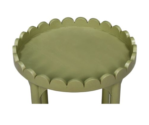 Mesa de Centro Redonda con Borde Festoneado, Mesa Auxiliar de Metal para Sala de Estar o Dormitorio - Product Image 4