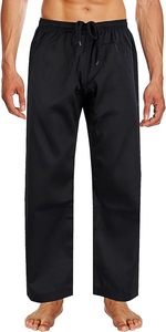 Pantalon d'arts martiaux pour homme, noir, séchage rapide, respirant, 240g, sans couture, coupe régulière, 100% coton, KARATE, taille adulte - Product Image 1