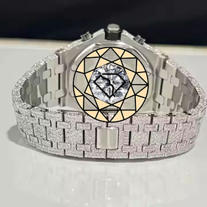 Reloj Cronógrafo de Acero Inoxidable para Hombre, 46 mm, Esfera Analógica, Cristal, Cierre Desplegable, Pulsera de Lujo, Movimiento de Cuarzo, Personalizado con Cristales - Product Image 5