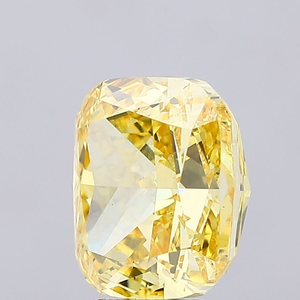 Pierre précieuse non montée pour bijoux fins, diamant de laboratoire de haute qualité, jaune vif fantaisie, taille coussin, excellente coupe, certifié IGI, type CVD. - Product Image 2