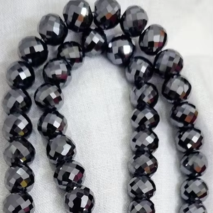 ลูกปัดมอยส์ซาไนต์สีดำขนาด 9 ถึง 10 มม. พร้อมรูเจาะตรงกลางขนาด 1 มม. | 50 ชิ้น สำหรับสร้อยคอเพชรและเครื่องประดับอื่นๆ - Product Image 1