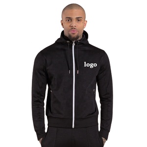 Sudaderas con capucha de corte casual para hombre, con cremallera, logotipo personalizado bordado, último diseño, cuello redondo de poliéster, color liso, tallas grandes, venta al por mayor, forro polar - Product Image 1