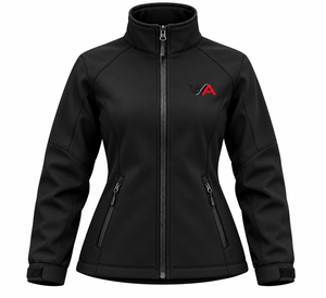 OEM Premium Women's Black <b>Fleece</b> <b>Lined</b> Softshell <b>Jacket</b> Custom Logo Full Zip <b>Waterproof</b> Outdoor Coat Wholesale Bulk Supplier - Product Image 1